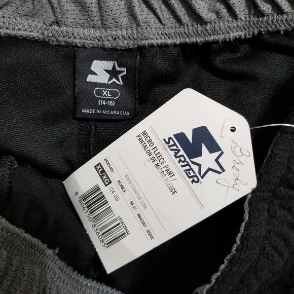 Starter sweatpants XL 14/16 NWT micro fleece tuxedo stripe pockets lounge sweats - Picture 10 of 11
